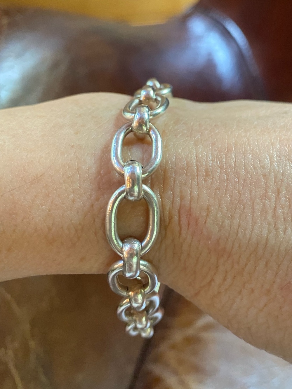 8” Sterling Silver 28g Chunky Oval Link Toggle Bracelet | Heavy 925 Chain - Picture 3 of 9